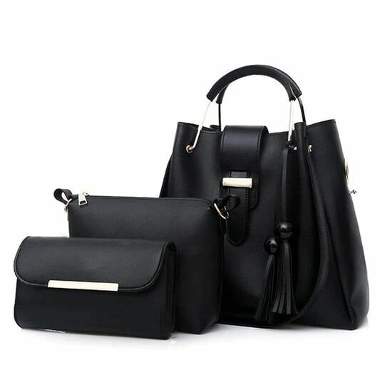 Alure black 3pcs handbag