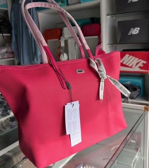 Lacoste shopper bag hot pink