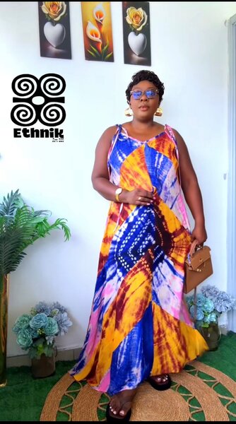 Robe longue à motifs ethniques