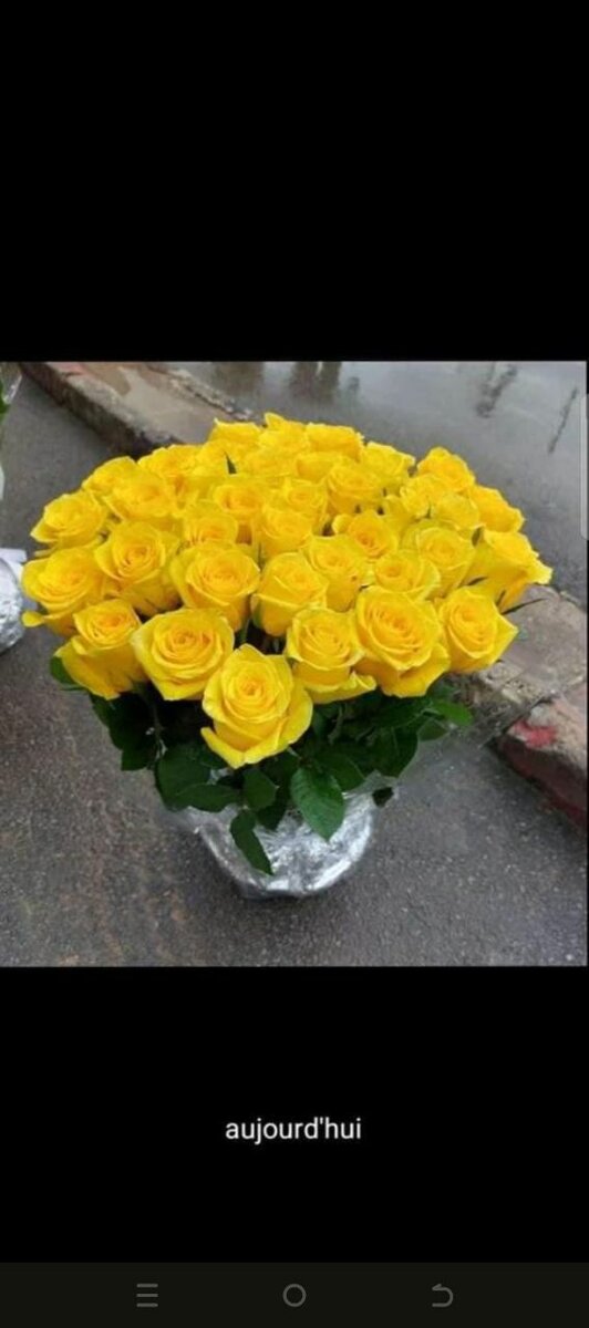 Bouquet de roses jaunes éclatantes