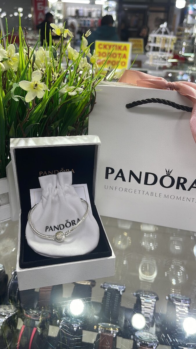 Пандора браслет с напылением серебра 925