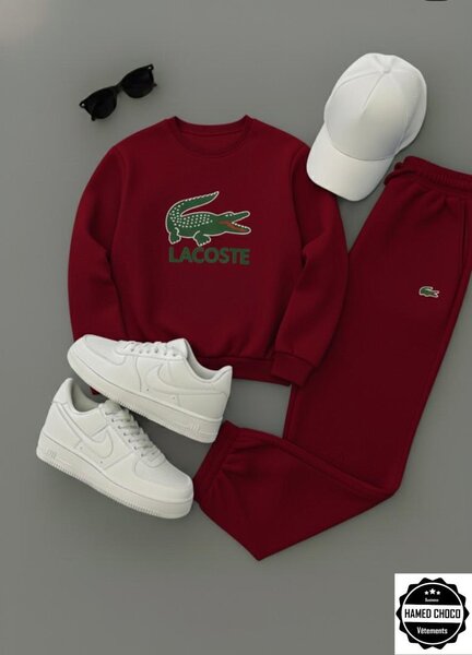 Ensemble Jogging Lacoste Rouge