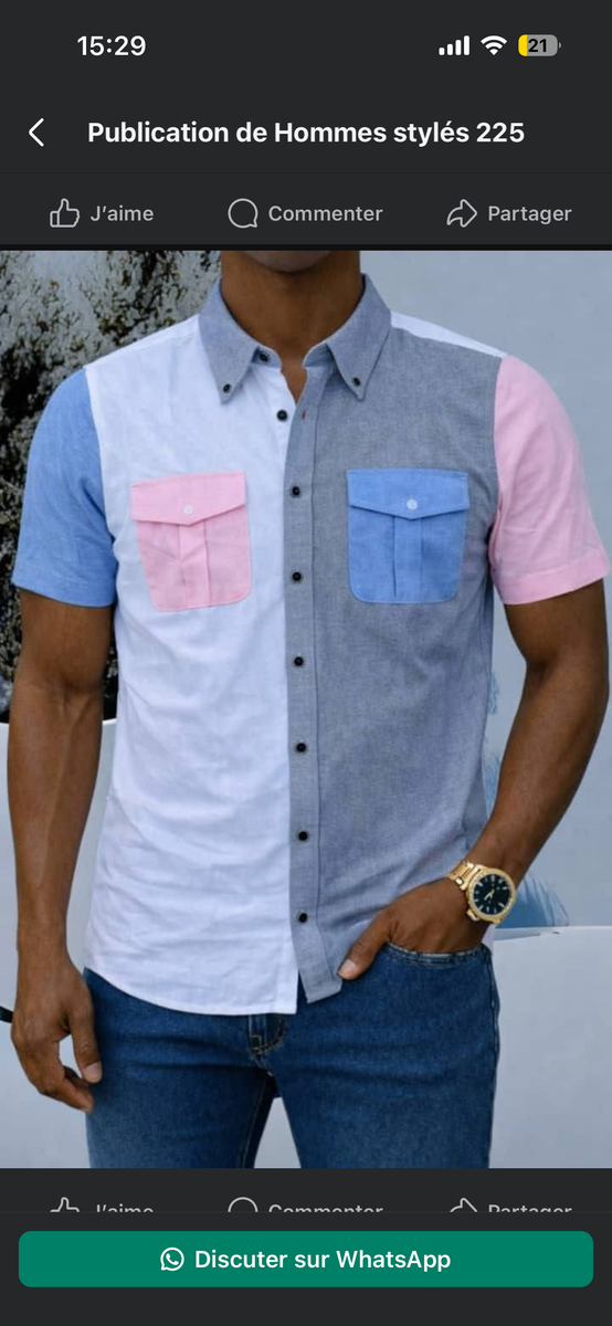 Chemise patchwork en coton