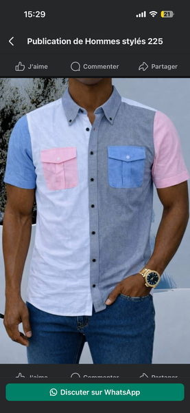 Chemise patchwork en coton