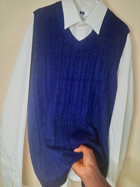 Gilet bleu élégant homme