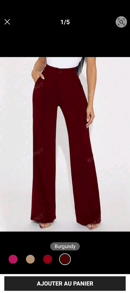 Pantalon large taille haute femme