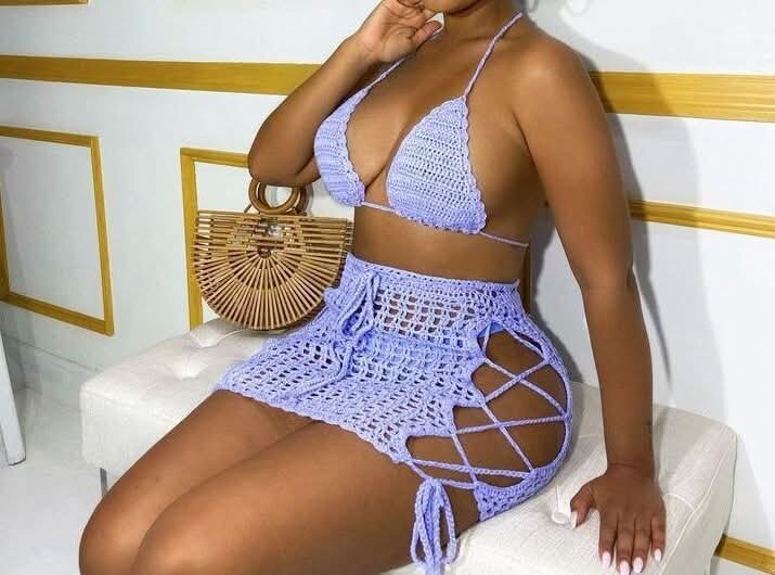 Ensemble bikini crochet coloré