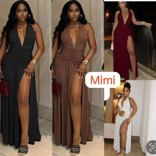 Robe Maxi Fendue Élegante