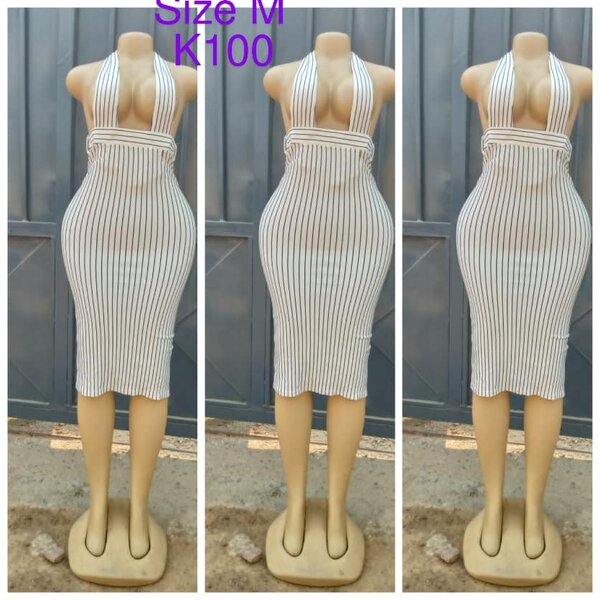White striped dress size M