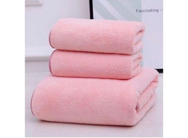 Serviette de bain en microfibre rose