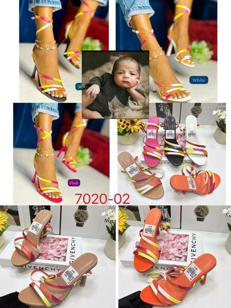 Sandales à talons multicolores