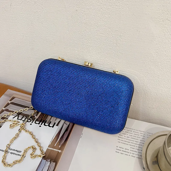 Clutch pailleté bleu élégant