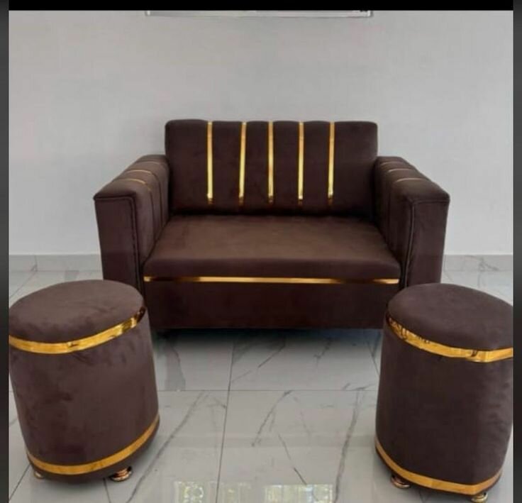 Ensemble Sofa Moderne avec Poufs