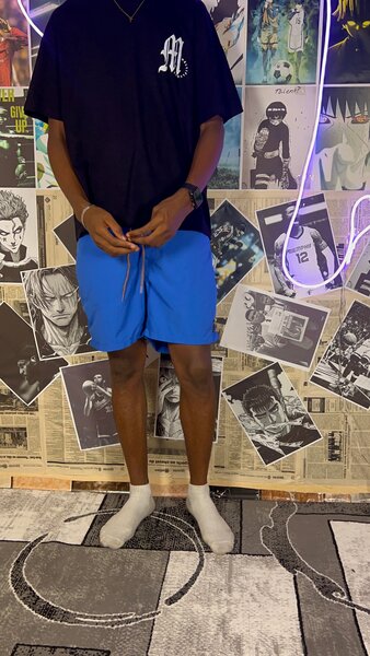 Short de sport bleu pour homme