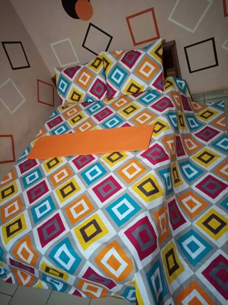 Parure de lit en coton colorée