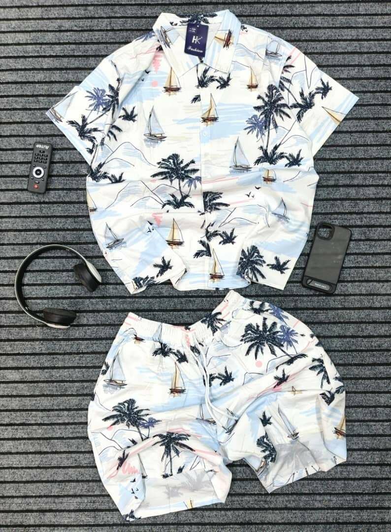 Ensemble short homme tropical