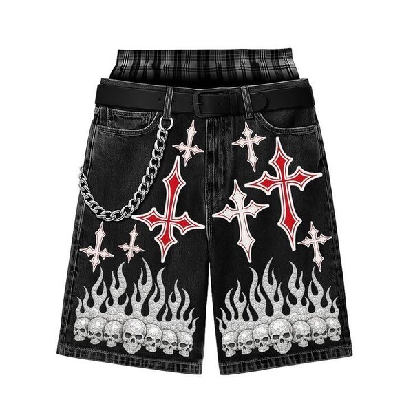 Jean stylé avec strass croix