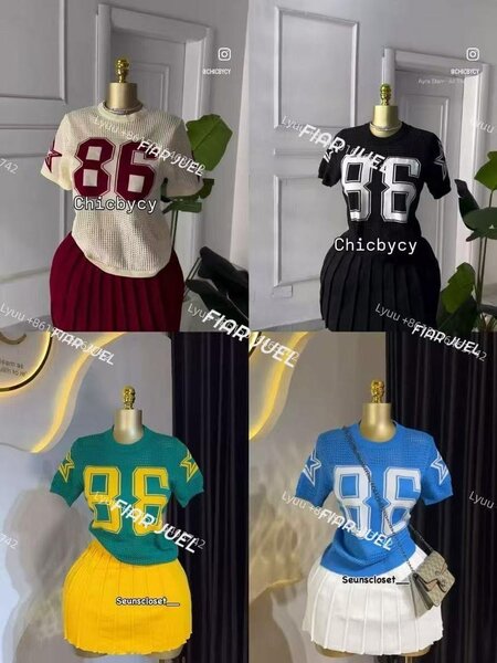 Ensemble chic en maille avec jupe