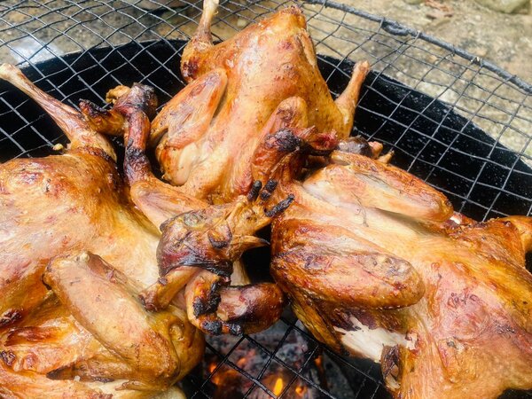 Pintade chaire locale fumée