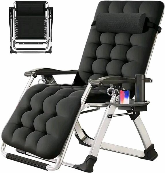 Chaise Reclinable Ergonomique avec Accoudoirs et Tablette