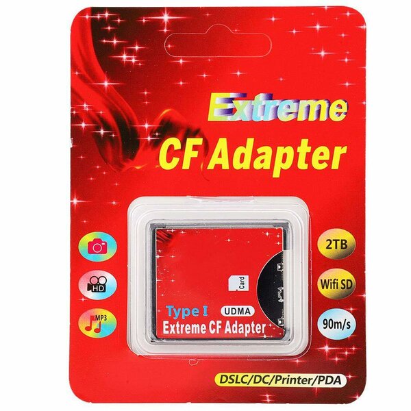 Adaptateur SD SDHC SDXC SD 3.0 vers Compact Flash CF pour Ordinateur ou appareil photo Canon ou Nikon.