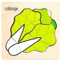 Wooden Cabbage Puzzle Kids Educational Toys Multicolor
