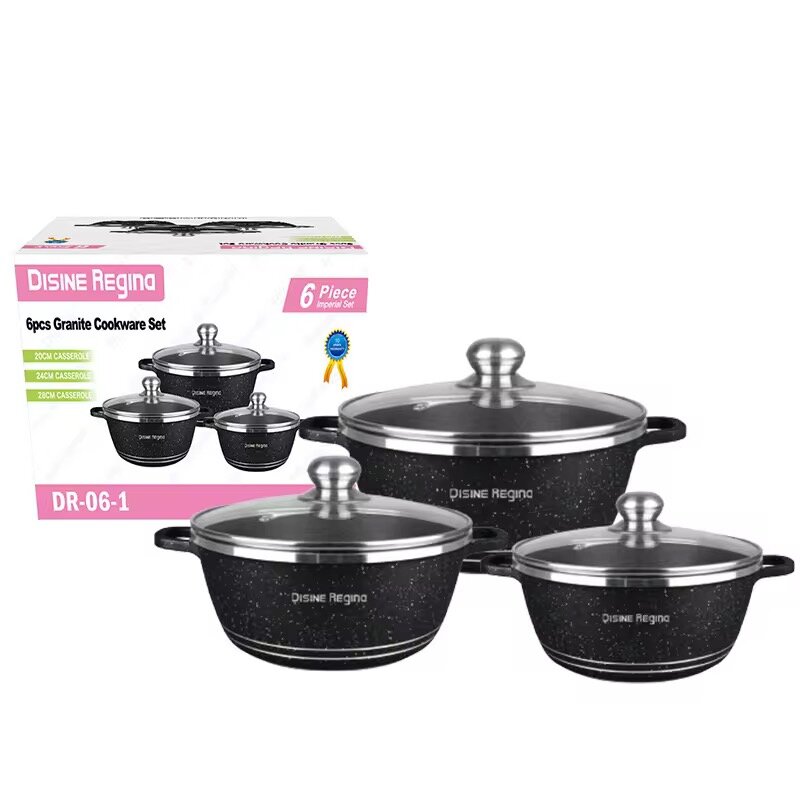 Batterie de Cuisine Granit 6Pcs