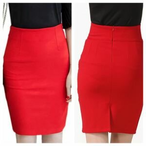 Jupe crayon rouge élégante