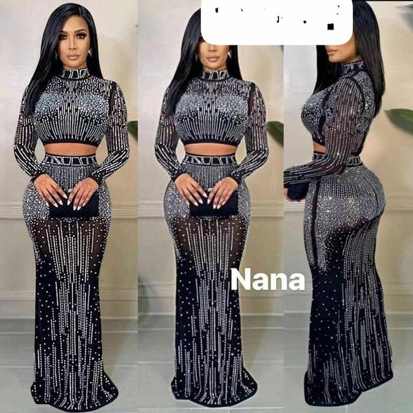 Robe longue à paillettes chic