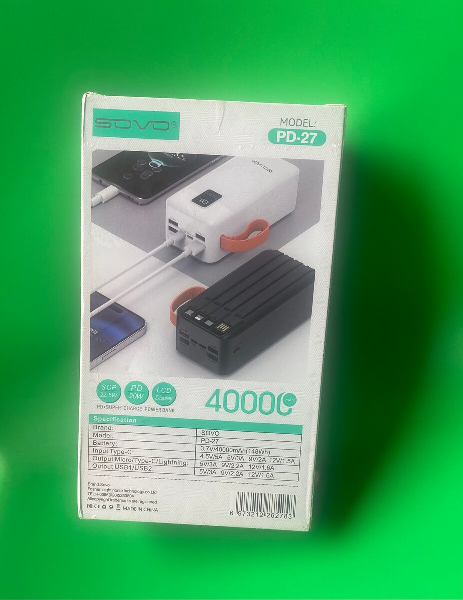 Power bank 40000mah sovo