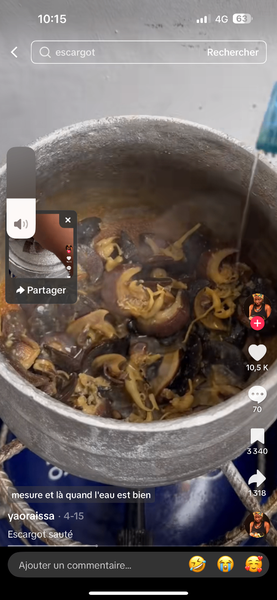 Escargot sauté chez Fanta