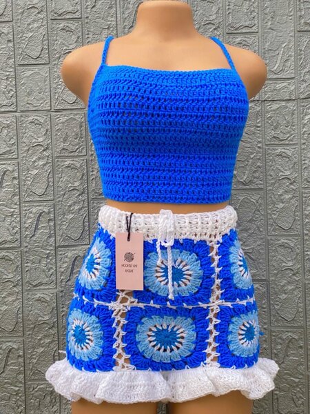 Ensemble crochet coloré pour femmes