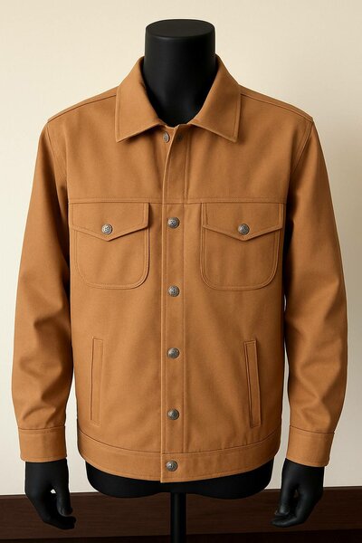 Veste en toile marron