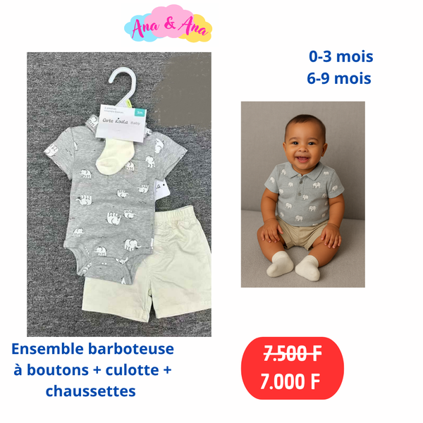 Ensemble bébé gris mignon