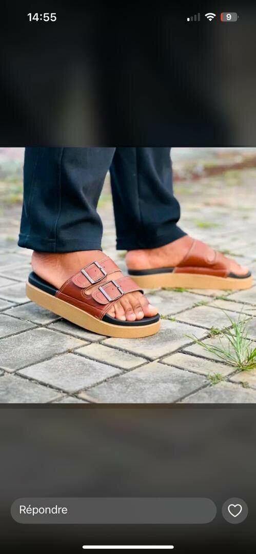 Sandales en cuir confort homme