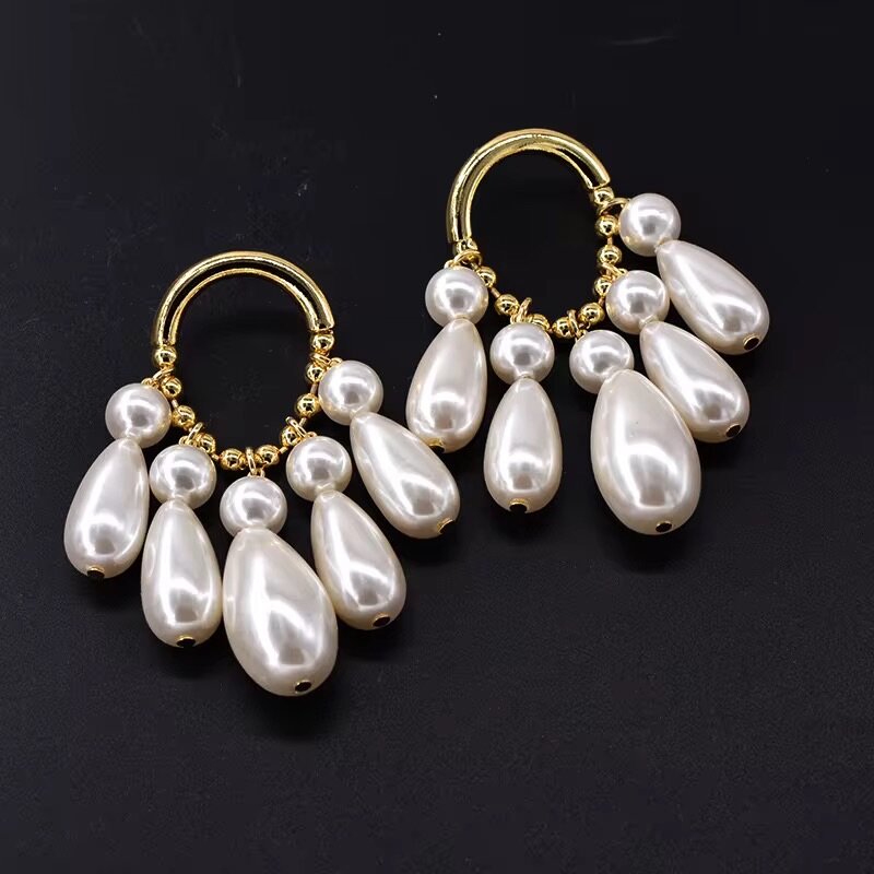 Elegant Pearl Hoop Earrings
