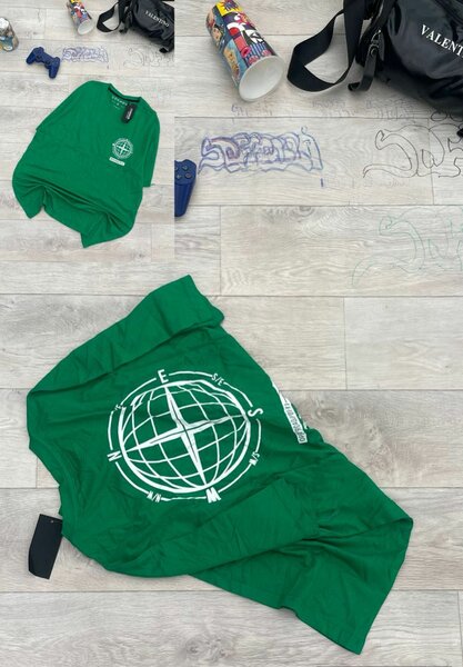 T-shirt verte graphique homme