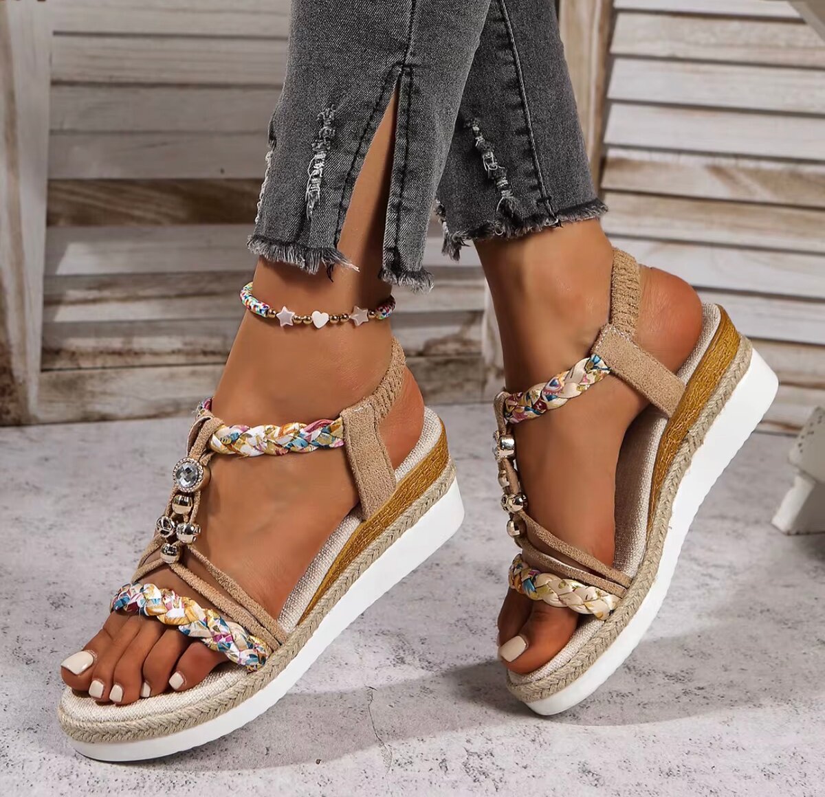 Sandales à plateforme bohème