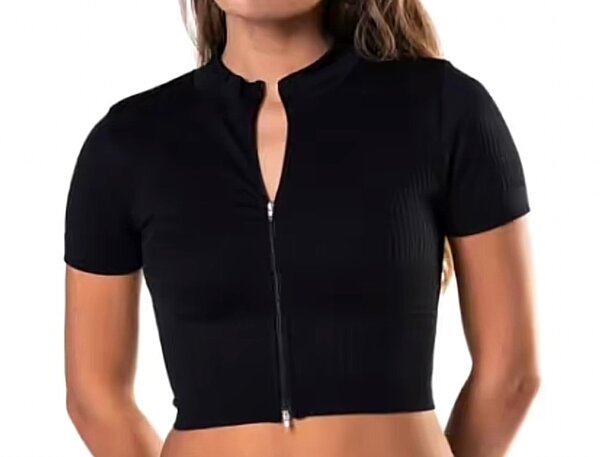 Top court noir à zip