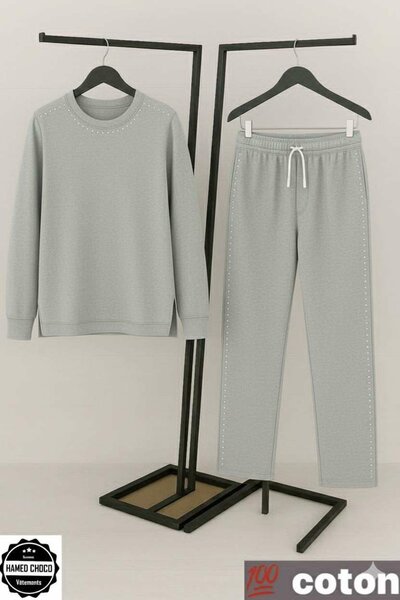 Ensemble jogging gris coton