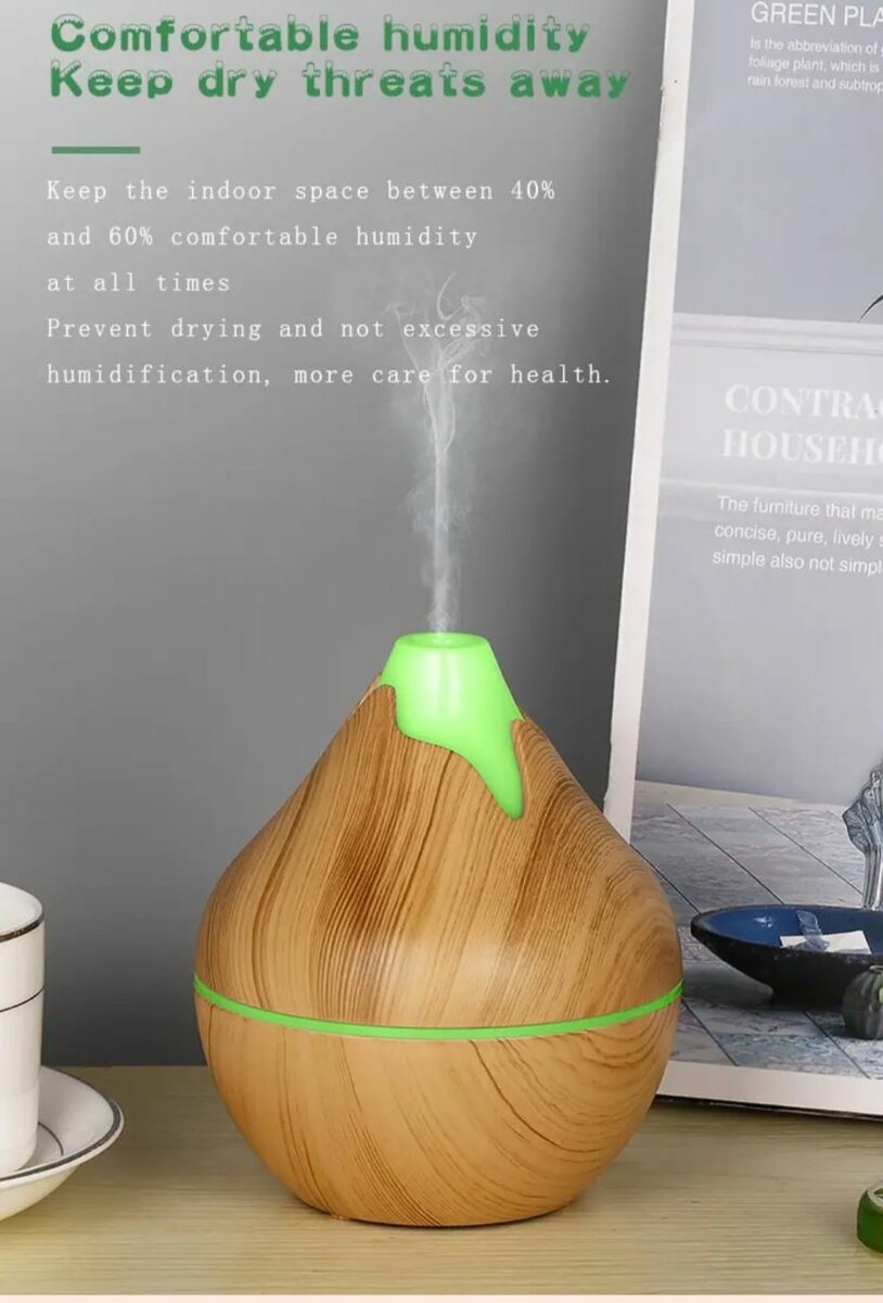 Wooden grain flower humidifier