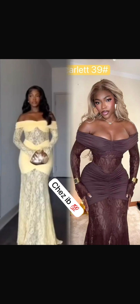 Robe longue en dentelle