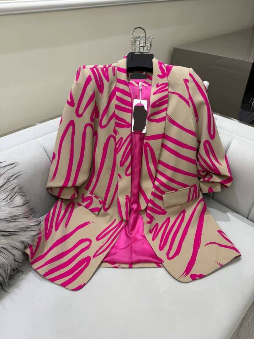 Blazer vif à motifs pour femmes