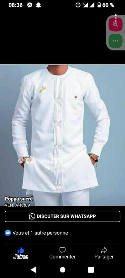 Tunique homme élégant