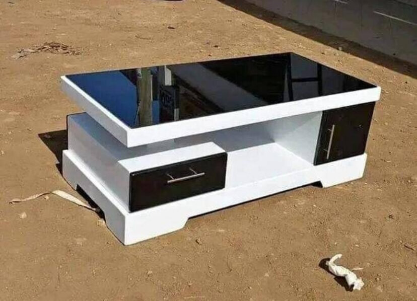 Meuble TV blanc marbré