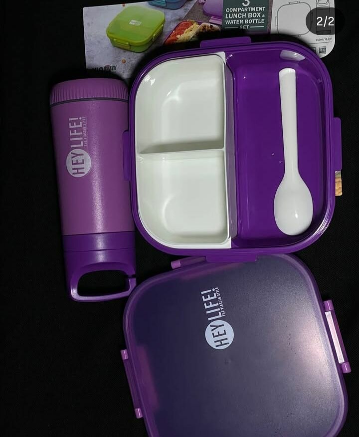 Boîte à lunch violette 3 compartiments