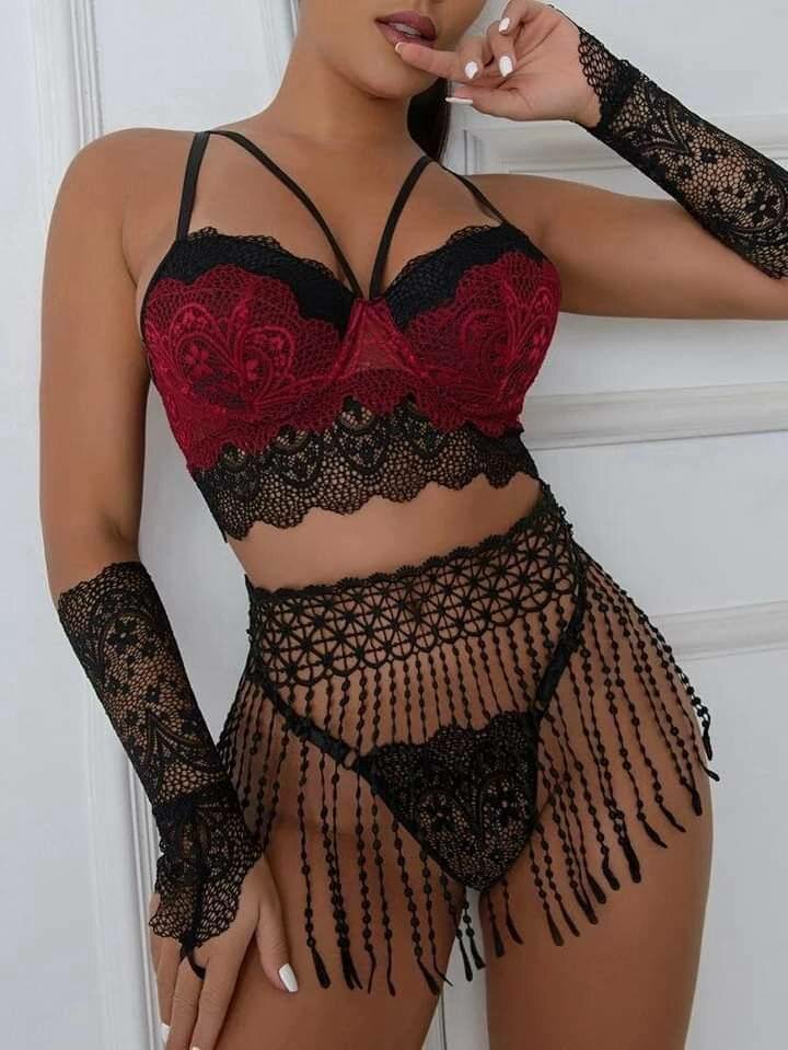 Ensemble lingerie dentelle sexy