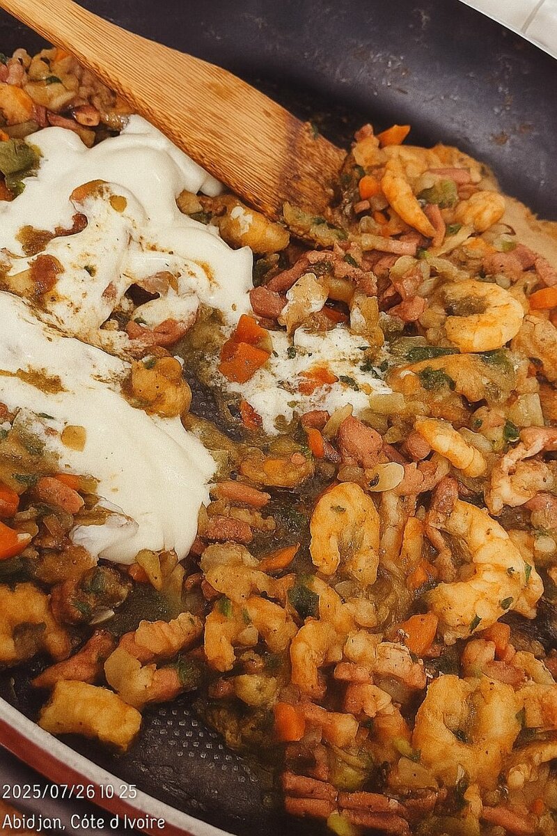 Crêpes panées crevette lardons