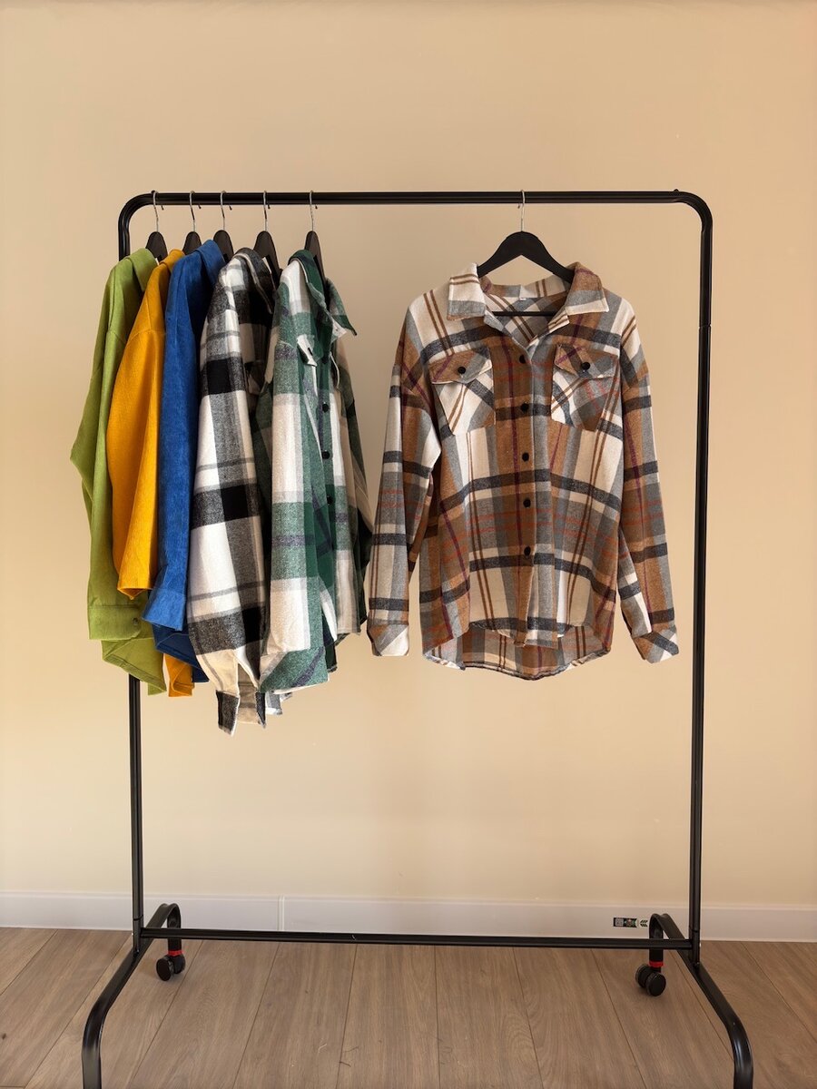 Теплая рубашка в клетку