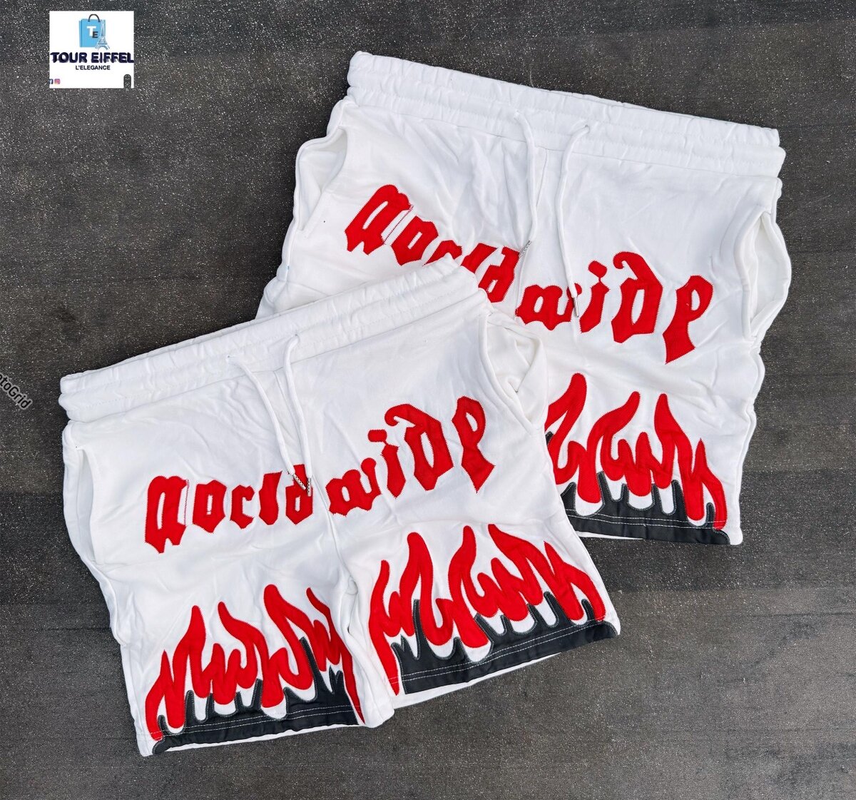 Shorts unisex imprimé flamme